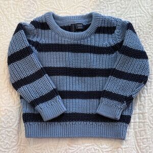 Janie and Jack Blue and Navy Striped Sweater